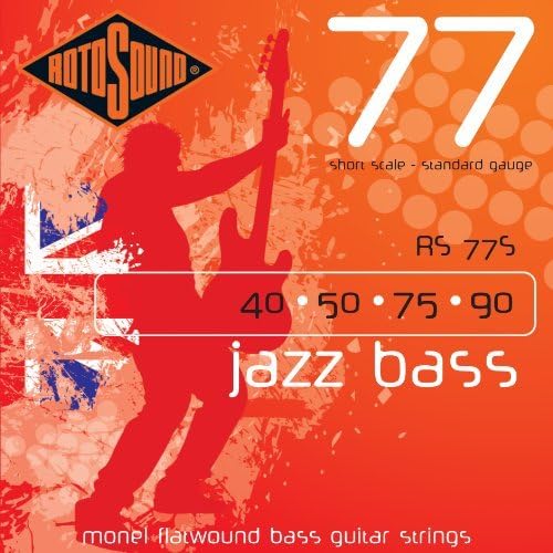 Musical Instrument Rotosound RS77S Monel Flatwound Short-Scale Bass Guitar Strings (40 50 75 90) Music Tool