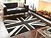 Union Jack Rug Grey Black Cream 120 x 170cm