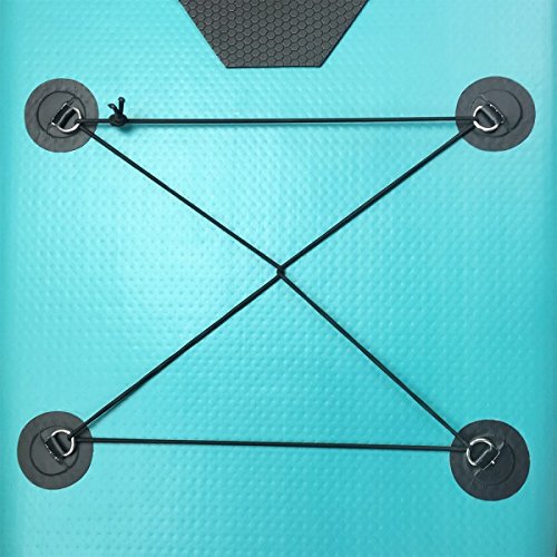 AQUAPARX SUP 335 x 76 x 14 cm Inflatable Isup Aufblasbar Alu-Paddel Marin Rucksack Pumpe Stand Up Paddle Board Set Aqua , türkis-blau/Schwarz - 9