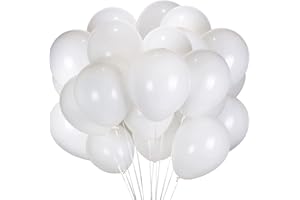 DIAXILU Luftballons Weiß - 100 Stück 30 cm / 12 zoll Premium Latex Ballons für Helium, Weiss Luftballon für Geburtstag, Hochzeit, Babyparty, Halloween Oder Weihnachten party Deko
