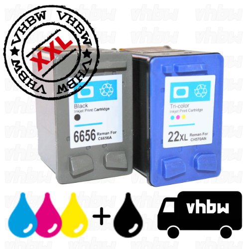 vhbw 2x kompatible Ersatz Tintenpatrone Druckerpatrone Set für Drucker HP OfficeJet 5600, 5605, 5605z, 5608, 5609, 5610, 5610xi, 5615