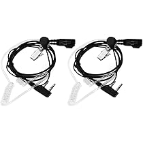 10-Pack Covert Headset Earpieces With PTT - 2-Pin Acoustic Tube For Baofeng Kenwood Radios