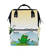 BENNIGIRY - Bolsa de pañales con diseño de rana de lirio y agua, gran capacidad, para viajes,...