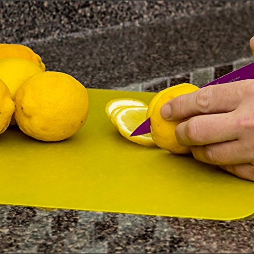LUPO Flexibles Farbcodiertes Schneidebrett 4 Besondere 38cm x 28cm Matten Utensil Set Spülmaschinenfest und Keimfrei Antibakteriell - 6