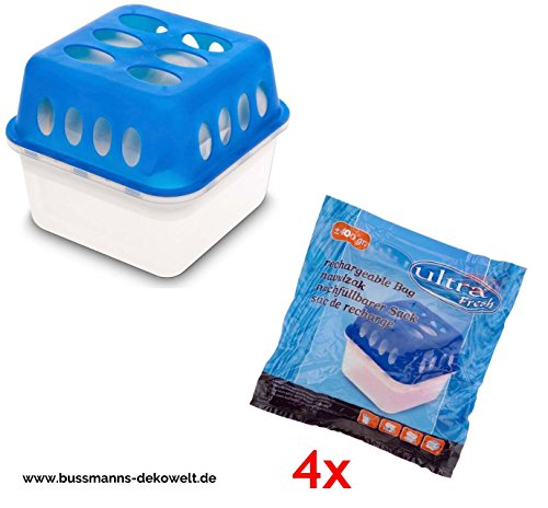 2x Ultra Fresh Luftentfeuchter Feuchtigkeits-Stopper mit Nachfüll-Beutel Granulat