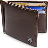 TRAVANDO ® Geldbörse mit Geldklammer "LAGOS" Kreditkartenetui mit RFID Schutz, schmaler Geldbeutel, Kartenhalter Portmonee Kartenetui Brieftasche Portemonnaie Slim Wallet Geldspange Herren (Braun)