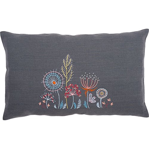 Vervaco PN-0156058 Stickkissen mit Kissenrücken Stilisierte Blumen