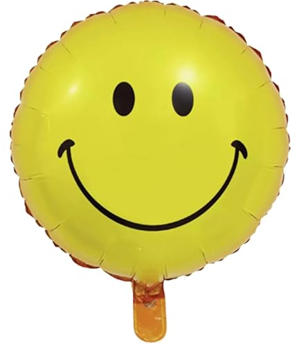 Amscan Folienballon „Emoticon Verliebt“ – Gelb, Mit Küssenden Smileys & Herzen, Für Helium Oder Luft