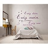 WANDTATTOO Wandschnörkel ®EWIG DEIN EWIG MEIN EWIG UNS... personalisiert mit zwei WUNSCH-NAMEN Spruch Wanddekoration Wandaufkleber Schlafzimmer,Farbauswahl./Größenauswahl Wandaufkleber art. 1510
