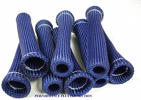 Performance Plus Connection Blue Heat Protector Insulating Fire Sleeve Spark Plug Wire Boot 8 Cyl