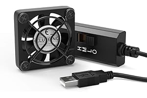 ELUTENG USB Ventilateur 40mm avec 3 Vitesse Réglable, 40mm Mini USB Ventilateur de Refroidisseur 5V Cool Fan pour PC/Laptop/PS3/PS4/PS5/TV Box/Routeur