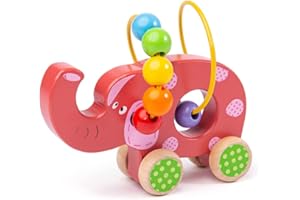 Bigjigs Toys Push Along Elephant Bead Frame