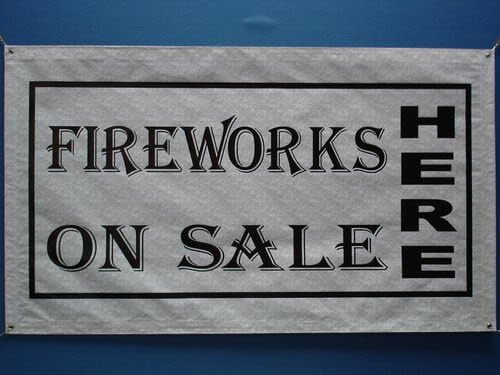 z140 Fireworks On Sales Here OPEN NEW Banner Shop Sign