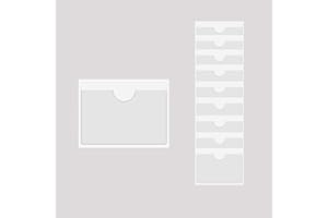 BAIWOAK 10 custodie trasparenti adesive per tasche, in plastica, autoadesive, per carte di indice, pianificatori, armadi, mensole (160 x 110 mm)