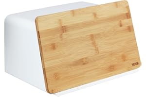 Wenko Panera con Tapa de bambú Kubo Blanco