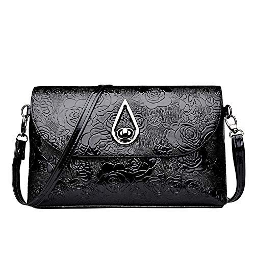 Preisvergleich Produktbild VJGOAL Damen Schultertasche, Frauen Mode Abendpaket Blumenmuster Leder Umhängetasche Messenger Tasche Umhängetasche