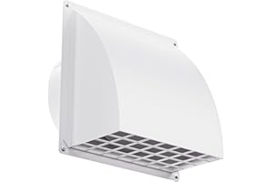 HG Power Rejilla Ventilación 150mm Rejilla Ventilacion Regulable Menor Ruido Rejilla Ventilacion Horno, para Campana de Cocina, Blanco