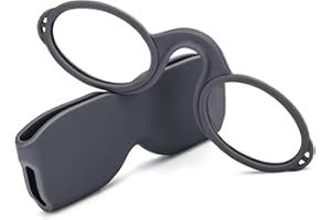 ‎MMOWW MMOWW Lesebrille mit Universal Kompaktetui für Damen und Herren, Ultraleichtes Mini Nose Clip leichte Brillen Rutschfest Lesehilfe (Grau, 1.5)
