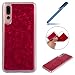 Produktbild Hülle für Huawei P20 Plus, Schutzhülle für Huawei P20 Plus, Ysimee Kreative TPU Silikonhülle Schutzhülle Weich Cover Schutzhülle Cover Protector von Scratch,Abstößt,Staub für Huawei P20 Plus Stoßfest Gummi Bumper Cover Shell Haut Sparkle Shine Case Soft Gel Silikonhülle für Huawei P20 Plus + 1 x Blau Stylus Pen, Rose rot
