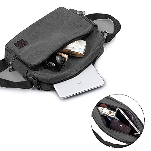 GSTEK Messenger Tasche Kuriertasche Umhängetasche Messenger Bag, Unisex Casual Vintage Stoff Rucksack - 6
