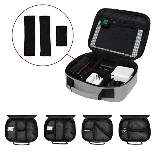 BAGSMART Elektronik Zubehör Organizer für Festplatte, USB, Kabel, Akku, Speicherkarten Grau - 5