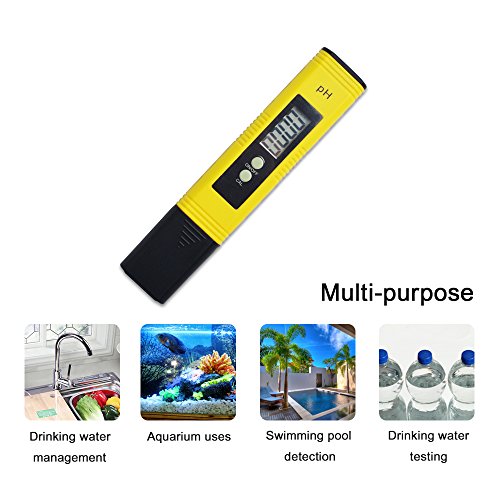 Zilong Digital pH Meter Messgerät, ph wert tester Messer Für Wasser, Aquarium, Pools, Schwimmbad, Labor, mit 0,00-14,00 pH Messbereich - 5