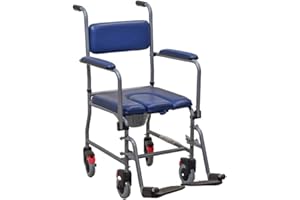 Sedia Comoda WC Imbottita con Rotelle Vaso rimovibile per Disabili e Anziani -Termigea - SE3