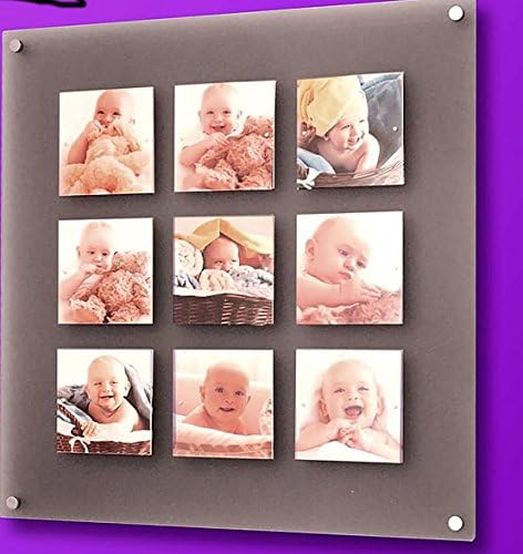 Cheshire acrylics Large multi magnetic square picture photo frame 6 x 6 easy to change your newborn baby wedding christening photos