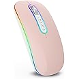 cimetech Bluetooth Mouse Wireless (Bluetooth 5.1 + USB 2.4 GHz) LED Dual Mode Rechargeable Optical Office Wireless Mouse for Laptop MacBook Air Pro, iPad, Computer, Desktop, Mouse