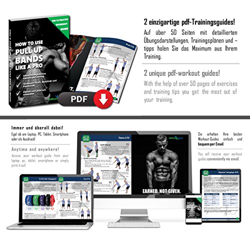 Klimmzughilfe Pull Up Resistance Band von BeMaxx Fitness + Bonus Trainingsguide – DAS Powerlifting Widerstandsband – Fitnessband für Ganz-Körper-Workout, Krafttraining, CrossFit, Stretching, Yoga - 6