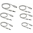 obbless USB Type C Cable 0.6 m 5 pcs Type C to Replacement Startek FM220U cable (Compatible with Startek FM-220U, White, Pack of: 5)