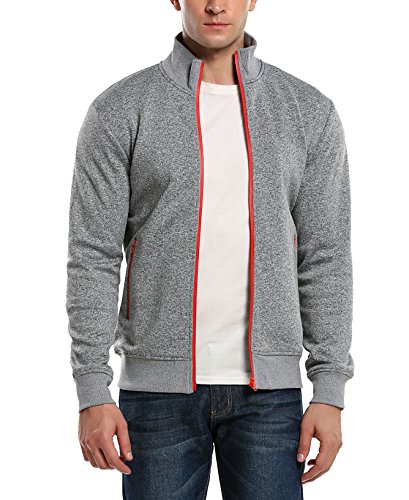Coofandy Herren Jacke Sweater Sweatshirt Frhling Jacke Sport Freizeit Stehkragen
