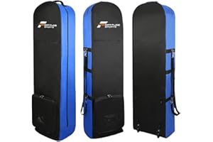 Fortitude Sports Golf Travel Bag, Golf Travel Case with Wheels, Thick Nylon Wheeled Waterproof Durable Protective Golf Flight Bag Cover 133cm x 37cm x 28cm
