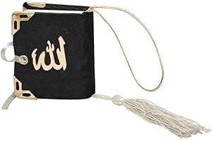 Ramadan24 Islamische Auto Rückspiegel Anhänger Kleiner Koran Schutz Innenspiegel Spiegel PKW Arabisch Dekor Geschenk (Schwarz), ca 20 cm x 5