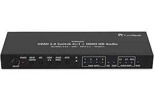 FeinTech VSW04202 HDMI 2.0 Matrix Switch 4 x 1 +1 Audio Extractor 7.1 ARC 4K 60 Hz HDR Dolby Atmos