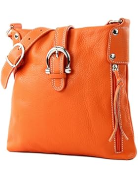 modamoda de - ital. Ledertasche Umhängetasche Messenger Echtleder Citytasche klein T04