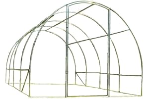 Crocodile Trading Frame Only 4m x 3m Polytunnel Strongest In It's Class a fully Galvanised Structure with more Diagonal & Roof Bracing than all others. Metal Hinged Door | Groundbar Kit.