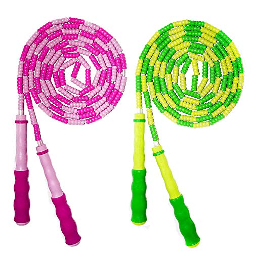Ziwing Cuerda de Saltar segmentada Ajustable, Rosa y Azul, Paquete de 2 para niños, Mujeres, Hombres, Entrenamiento, Fitness