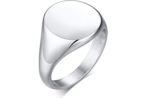 VNOX 14mm Anillo de Sello de Anillo de Sello de Acero Inoxidable de Alto Pulido para Hombres Mujeres,Regalo para Amigo,Papá,Hijo,Novio