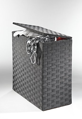 Wäschekorb Wäschebox Wäschesammler Wäschetruhe Wäschebehälter Wäschesortierer Nylon schwarz weiss - 2