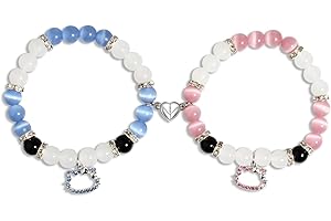 RIXERKOC Braccialetti di Amicizia Abbinati per Coppie di Migliori Amici, Braccialetti Magnetici Bracciale Spider Kitty, Regali di Gioielleria per San Valentino Halloween Compleanno