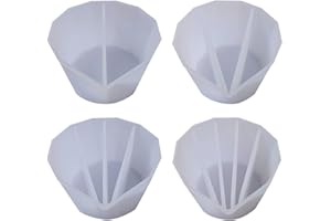 Cdemiy Acryl pour Cup, 4Pcs Split Cup for Paint Pouring, Mehrkanal Farbausgießbecher Geteilte Becher, Reusable Malen Silicone Split Cups, Pouring Becher Fächer for Resin Art Drawing DIY Paint Resin