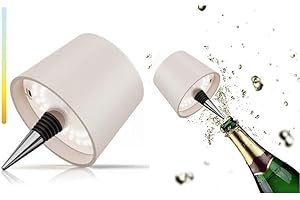 MU LIN Lampada da Tappo per Bottiglia Piccolo, Controllo Touch da 3 Modalita Temperatura di Colore, Dimmerabile, Senza Cavo Ricaricabile, per Soggiorno, Camere da Letto (Tortora) 1 PZ