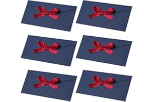 JIHUOO 10 Pcs Kraft Envelopes Gift Card Envelopes Wedding Invitation Envelopes Letter Envelopes Vintage Christmas Money Envelopes with Ribbons for Valentine's Day Mother's Day Blue, 20 x 11cm