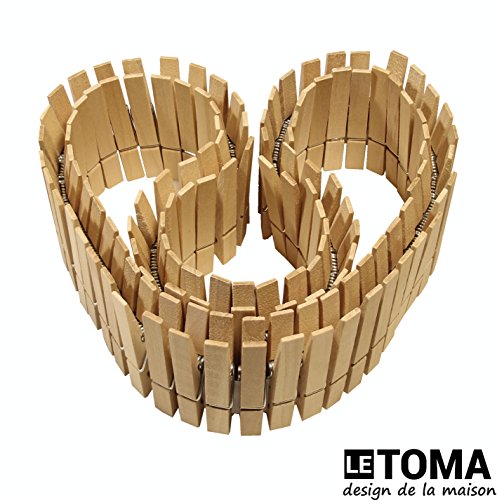 LeTOMA – 100 St. Deko Holzklammern 4,8 cm – Wäscheklammern aus Natur-Holz ideal zum Basteln, Beschriften und Verzieren – Farbe Naturbraun - 5