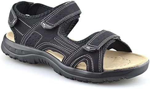Mens New Hiking Walking Summer Beach Mules Sports Trekking Sandals Shoes Size[UK 6,Black]