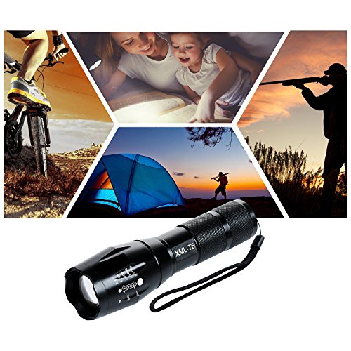 LEMEGO Taschenlampe 10W T6 LED Leistungsfähige Wasserbeständige Tragbare Handheld Einstellbare Fokusweite Taschen Lampe mit 5 Leuchtmodi für Radfahren, Camping, Wandern etc. - 7