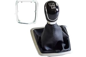 Cakievro 5 6 Speed Gear Knob Lever Manual Fit for Ford Focus 2 MK2 FL C-MAX 2006-2011MK3 MK4 MK7 Galaxy (Black 6S)