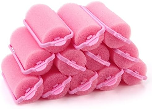 Dersoning 12 Soft Sponge Hair Curler Rollers (Random Colours)