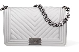 MARC ELLIS Borsa a mano da donna PVC. Prodotto vegano. Prodotto Fashion FLAT-M_24 Nero e Giallo chiaro 15x25x8 cm